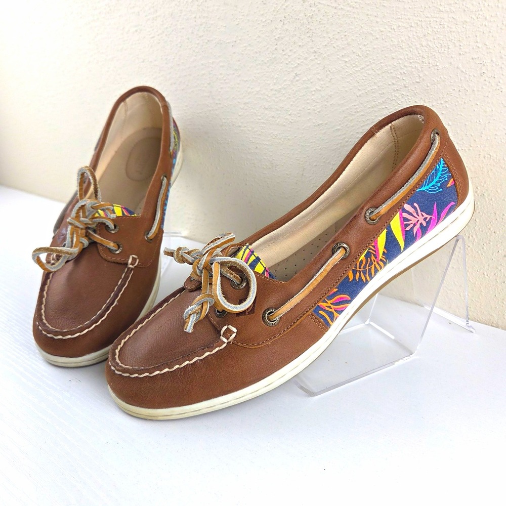 Sperry Top-Sider Firefish Brown Leather Seaweed Eye Boat Shoes Women's Size 8 M